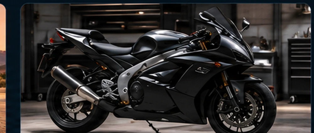 Clean black sport motorcycle