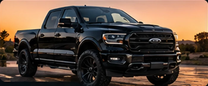 Clean polished black pickup truck